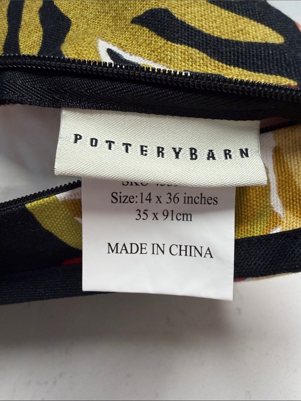 Pottery Barn Floral Bolster Pillow and Cover in Black with Pink & Mustard - Picture 2 of 4